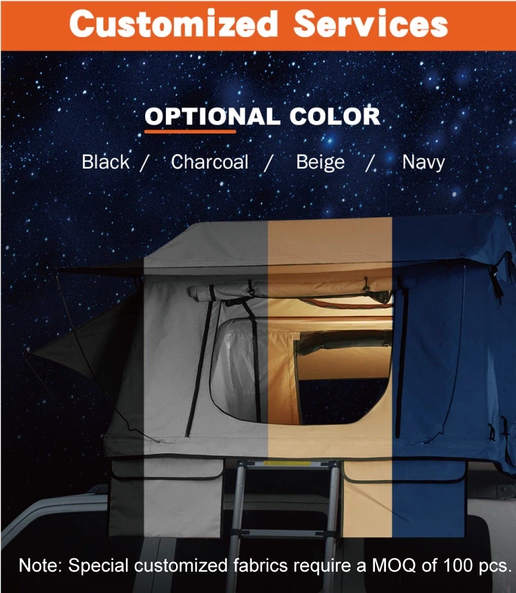 2 Man Triangular Aluminum Hard Shell Rooftop Tent 4
